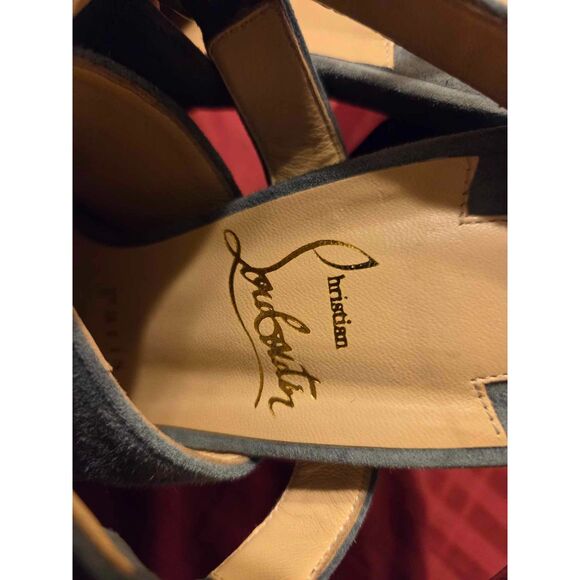 Christian Louboutin Tamila 140 MM Sandal/Clog Grey Suede 36.5 - Picture 11 of 14